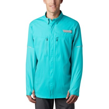 Pánské Košile Columbia PFG Force XII Zero Long Sleeve Hybrid Světle Tyrkysové PNKMTE289